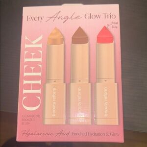 Every Angle Glow Trio Cheek Sticks - Pink/Peach/Champagne